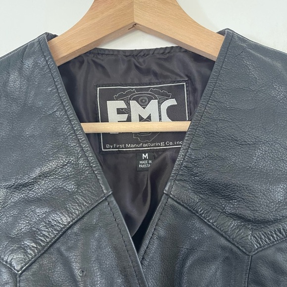 Vintage First Manufacturing Co Leather Biker Vest - M - Picture 2 of 7